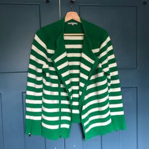 Green striped gap blazer sweater
